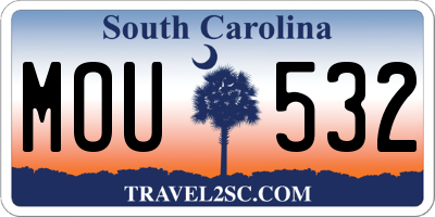 SC license plate MOU532