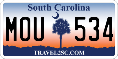 SC license plate MOU534