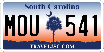 SC license plate MOU541