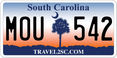 SC license plate MOU542