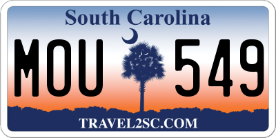 SC license plate MOU549