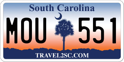 SC license plate MOU551