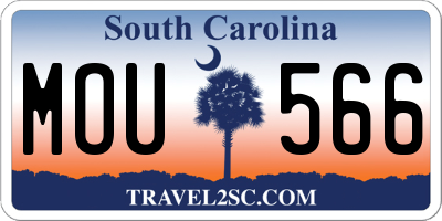 SC license plate MOU566
