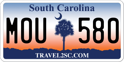 SC license plate MOU580