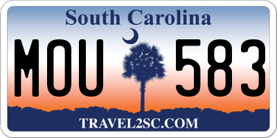 SC license plate MOU583