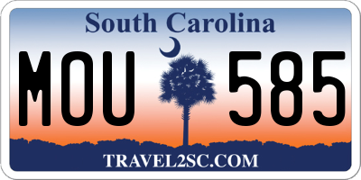 SC license plate MOU585