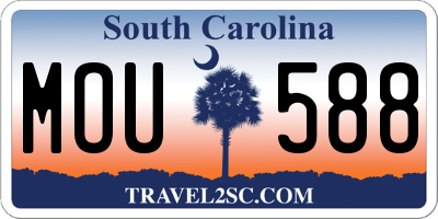 SC license plate MOU588