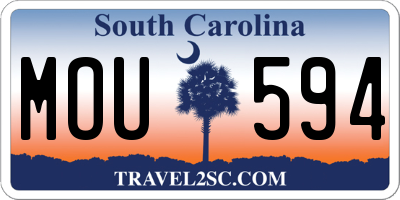 SC license plate MOU594