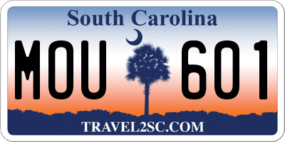 SC license plate MOU601