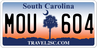 SC license plate MOU604