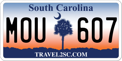 SC license plate MOU607