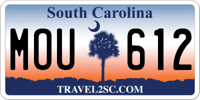 SC license plate MOU612