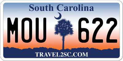 SC license plate MOU622
