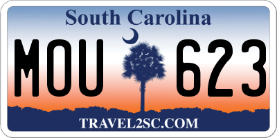 SC license plate MOU623
