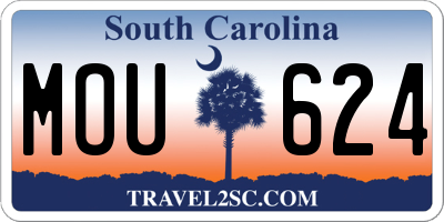 SC license plate MOU624