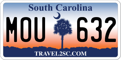 SC license plate MOU632