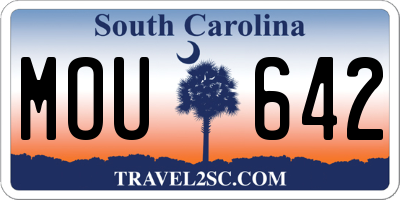 SC license plate MOU642