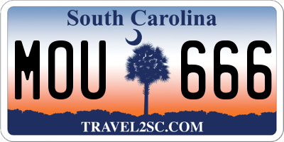 SC license plate MOU666