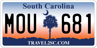 SC license plate MOU681