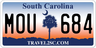 SC license plate MOU684