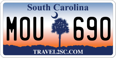 SC license plate MOU690