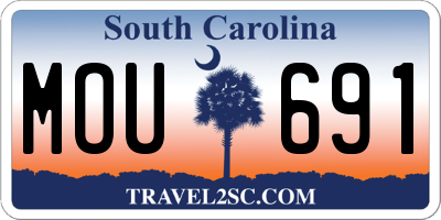 SC license plate MOU691