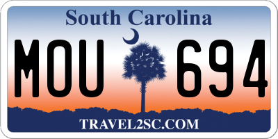 SC license plate MOU694