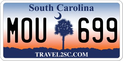 SC license plate MOU699
