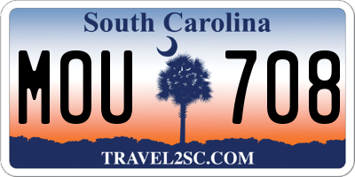 SC license plate MOU708