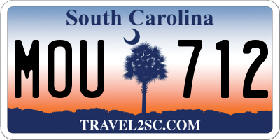 SC license plate MOU712