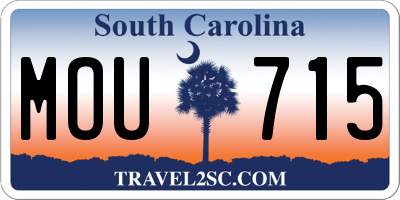 SC license plate MOU715
