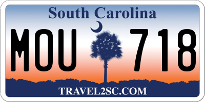 SC license plate MOU718