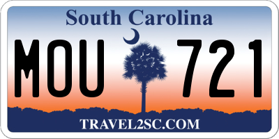 SC license plate MOU721