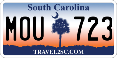 SC license plate MOU723