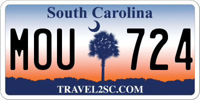 SC license plate MOU724