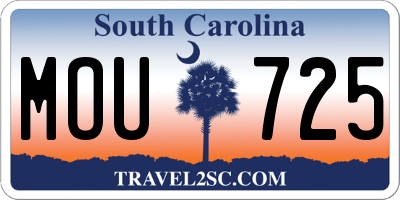 SC license plate MOU725