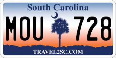 SC license plate MOU728