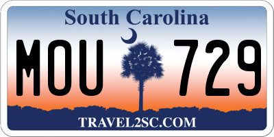 SC license plate MOU729