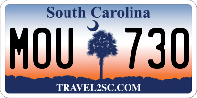 SC license plate MOU730