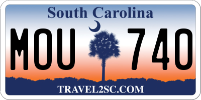 SC license plate MOU740