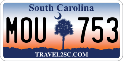 SC license plate MOU753