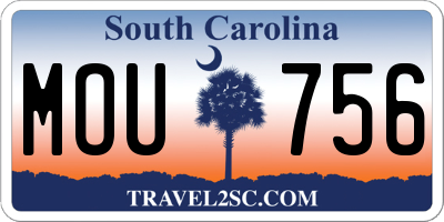 SC license plate MOU756