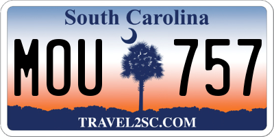 SC license plate MOU757