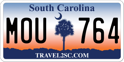 SC license plate MOU764