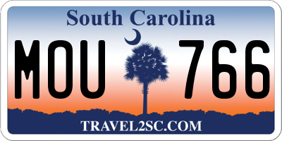 SC license plate MOU766