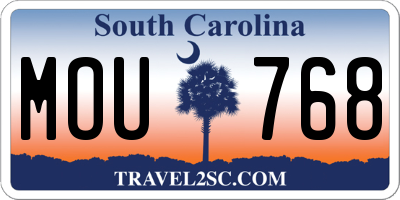 SC license plate MOU768