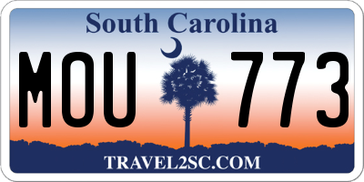 SC license plate MOU773