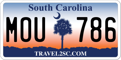 SC license plate MOU786