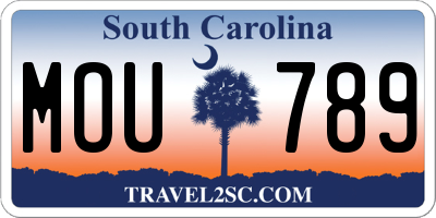 SC license plate MOU789