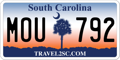 SC license plate MOU792